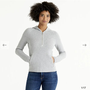Aether Women's Gray Mesh Quarter Zip Pullover Sweater Size XS